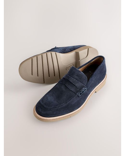 Next Blue Extralight Suede Loafers for men