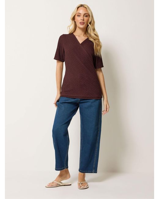 M Com Textured Wrap Top