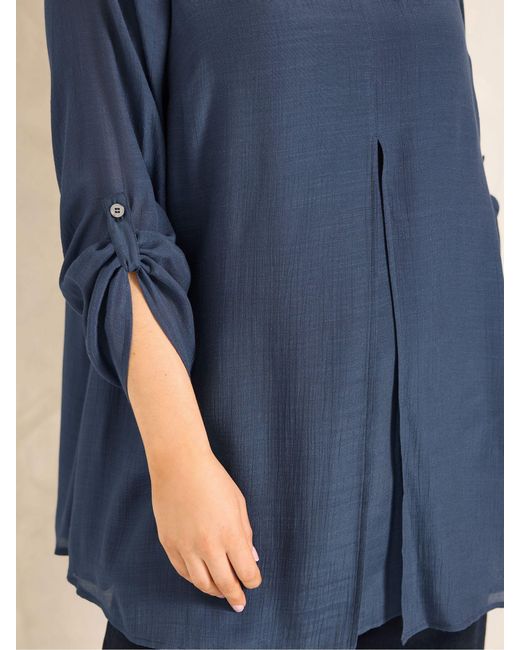 Evans Blue Long Sleeve Double Layer Tunic