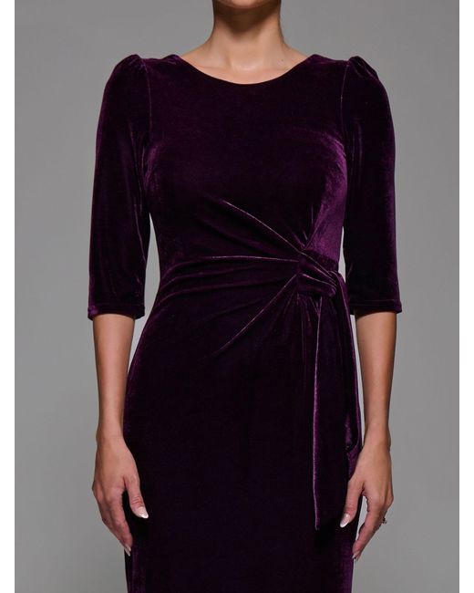 Jolie Moi Blue Side Tie Velvet Bodycon Dress