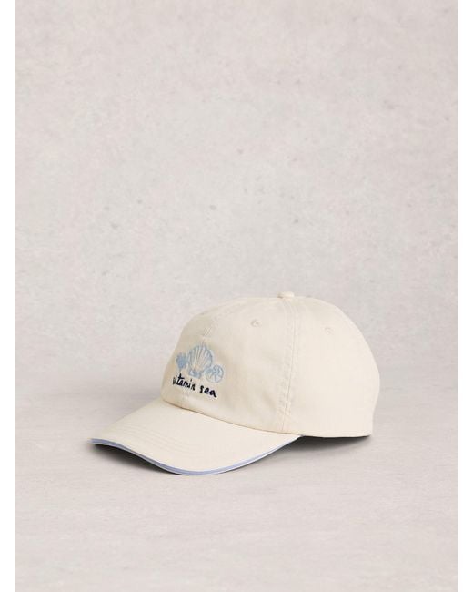 White Stuff Natural Embroidered Shell Cap