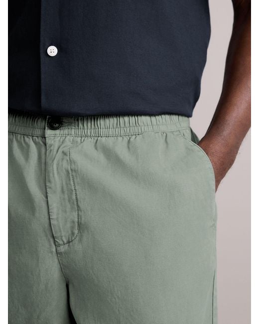 Next Green Premium Soft Touch Linen Blend Elasticated Waist Shorts for men