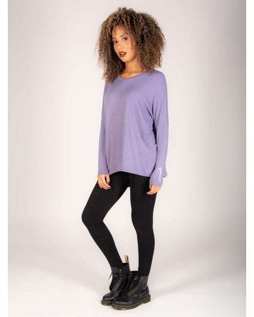 Pineapple Purple Script Long Sleeves Top