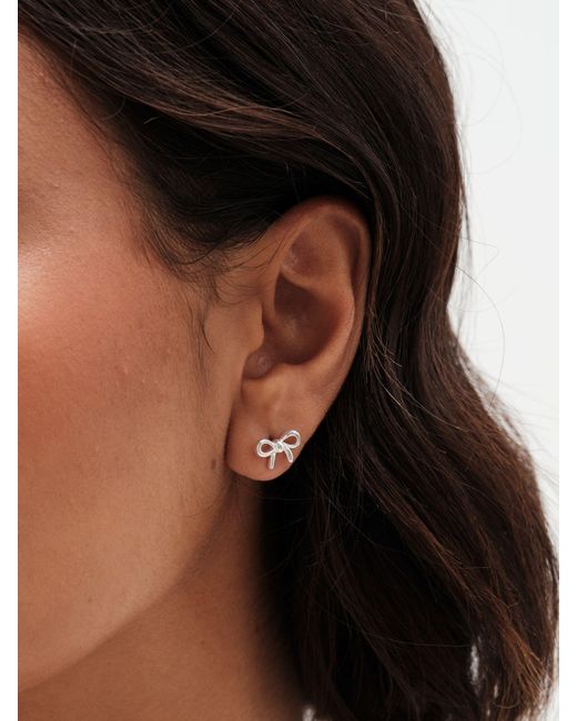 Simply Silver Natural 925 Polished Bow Stud Earrings