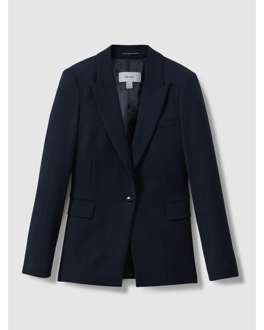 Reiss Blue Gabi Single Button Blazer