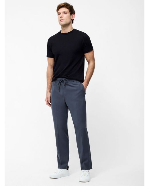 French Connection Blue Elasticated Stretch Slim Fit Trousers for men