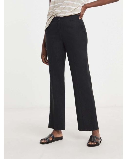 JD Williams Blue Linen Mix Straight Leg Tailored Trousers