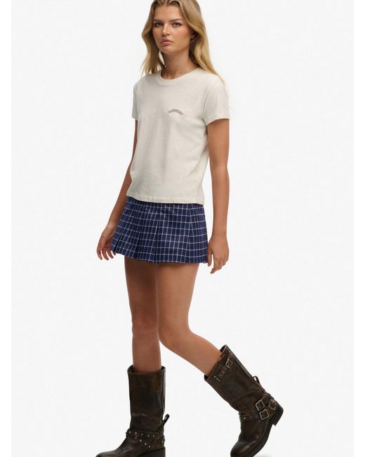 Superdry White Mini Pleated Skort