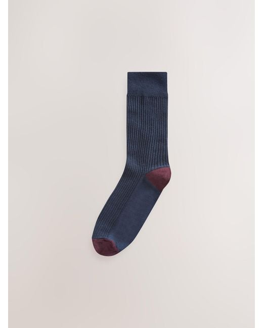 Next Blue Pattern Smart Socks 5 Pack for men