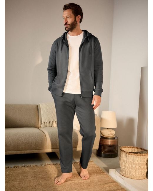 Next Gray Open Hem Regular Fit Brushback Joggers for men