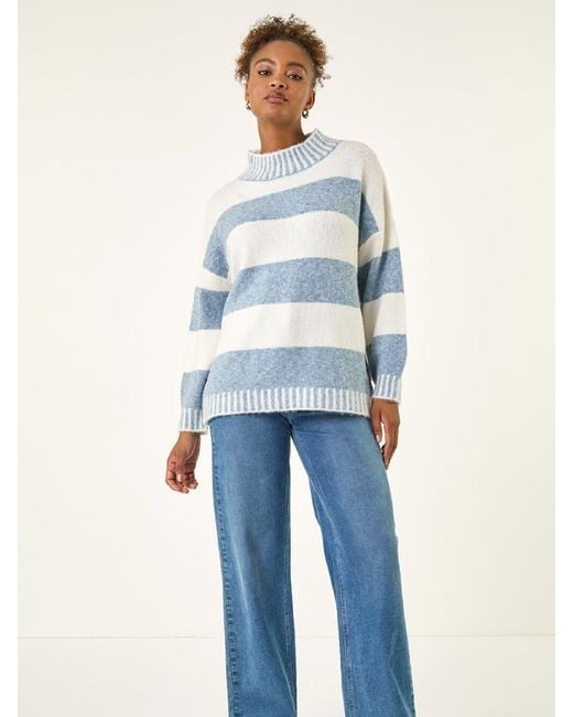 Roman Blue Stripe Knitted Jumper