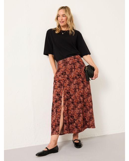FatFace Brown Fatface Skye Midi Skirt