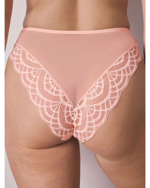 Next Pink High Rise High Leg Lace Knickers 2 Pack