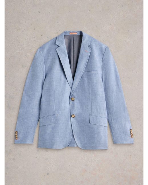 White Stuff Blue 100% Linen Jacket for men