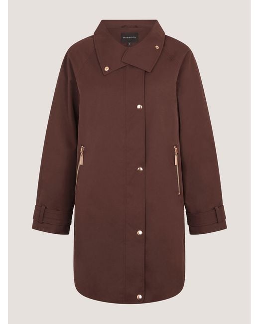 Monsoon Brown Simone Waterproof Rain Jacket