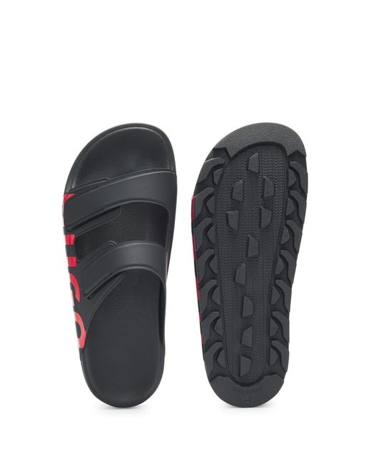 HUGO Black Evander Double Strap Sandals for men