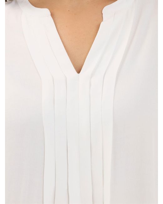 Evans White Notch Neck Blouse