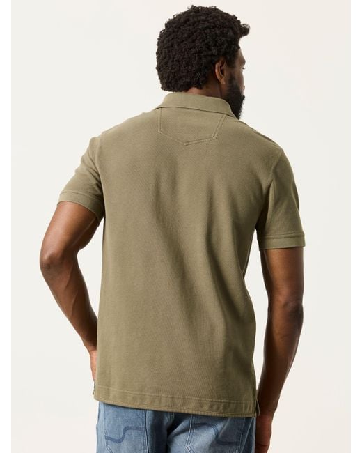 FatFace Green Fatface Short Sleeve Pique Polo Shirt for men