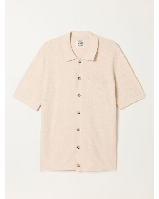 FatFace Natural Fatface Portloe Knitted Shirt for men