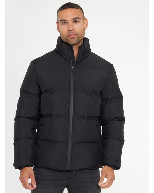 Threadbare Black Funnel Neck Puffer Jacket for men