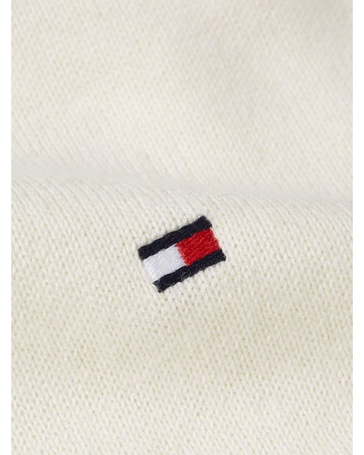 Tommy Hilfiger Pullover Aus Baumwollmischung Mit Viertelreißverschluss Und Kaschmirgroß in White für Herren