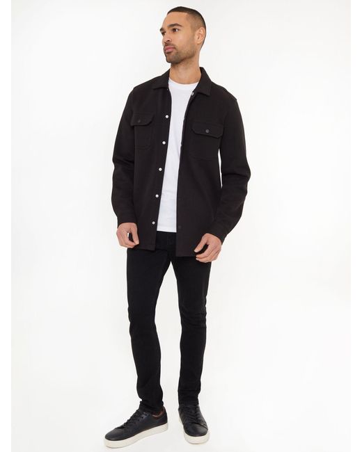 Threadbare Twill Shacket Mit Knopfleiste in Black für Herren