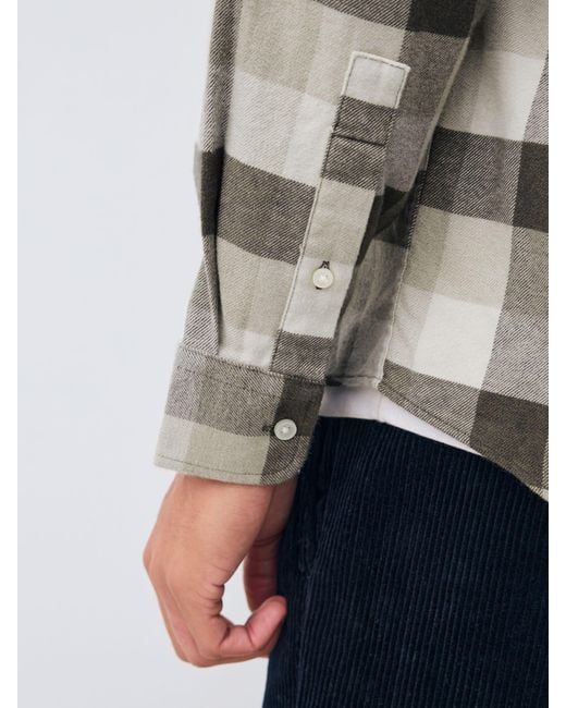 Next Natural Long Sleeve Check Shirt for men