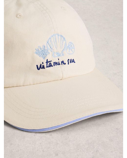 White Stuff Natural Embroidered Shell Cap