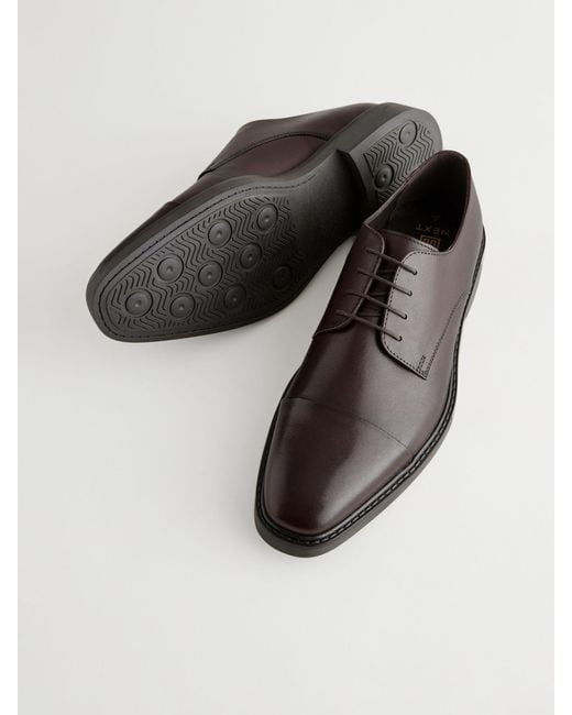 Next Brown Leather Toe Cap Shoes for men