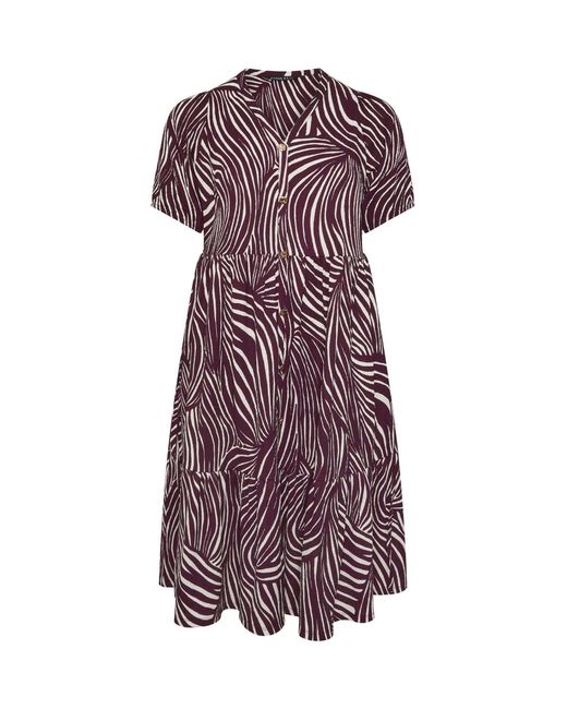 Evans Purple Short Button Through Dress