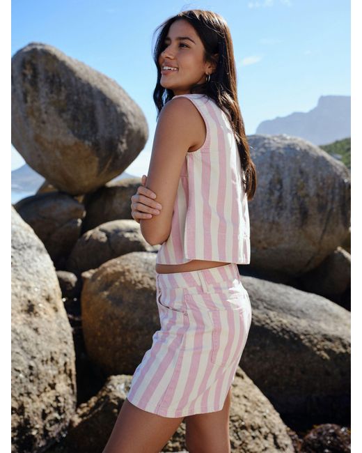 Next Pink Denim Shell Top