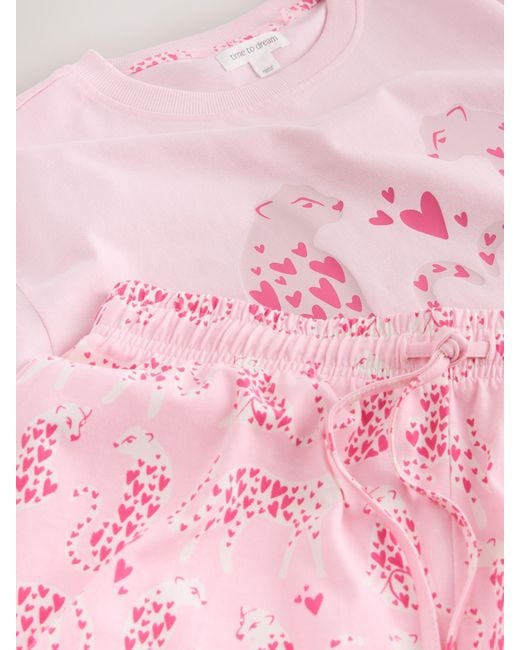 Next Pink Leopard Short Pyjamas Set