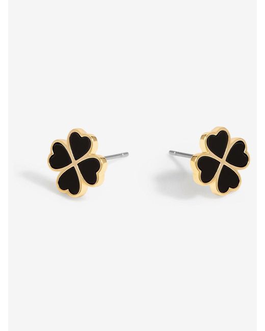 Jon Richard Multicolor Jet Enamel Clover Stud Earrings
