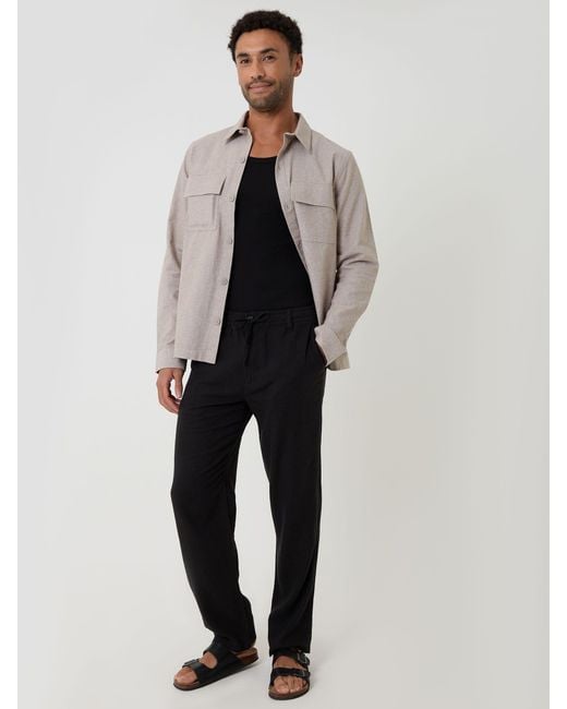 Threadbare Natural Linen Blend Lightweight Shacket for men