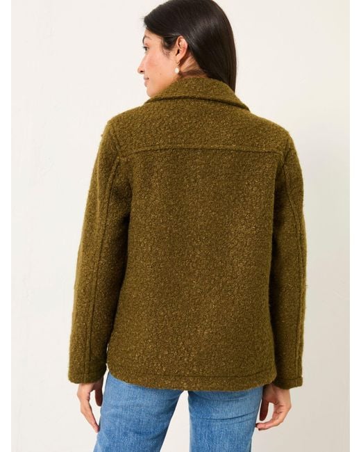 FatFace Green Fatface Mae Boucle Jacket