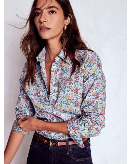 Boden Gray Sienna Cotton Shirt