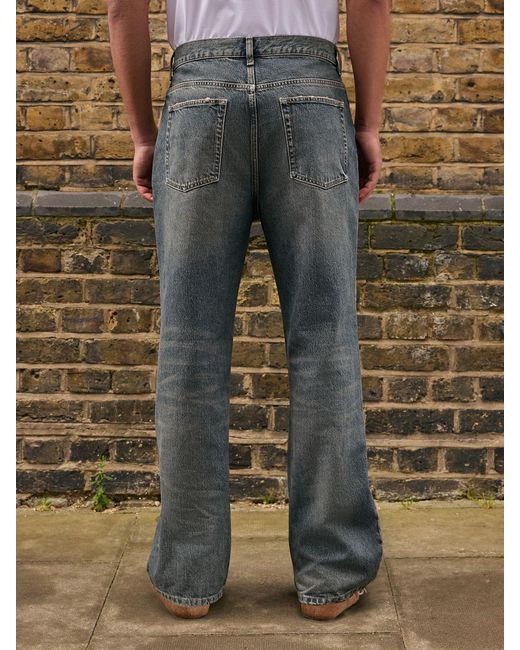 Next Green Baggy Flared Jeans for men