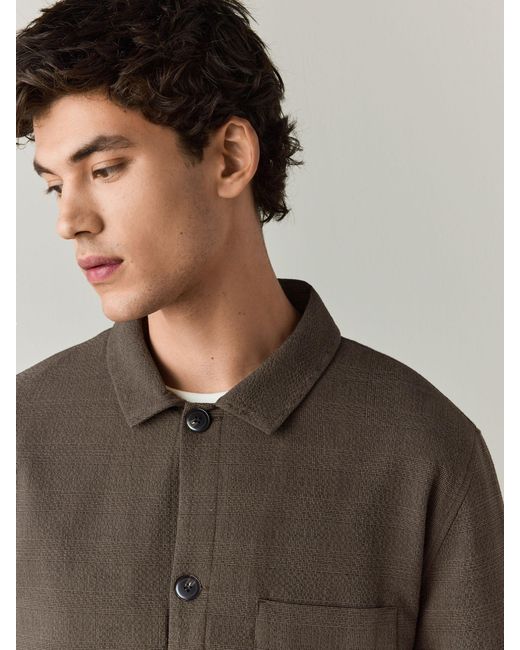 Next Brown N. Premium Check Chore Jacket for men