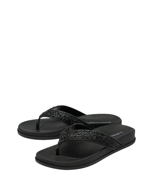 Dunlop Black Toe-Post Sandals