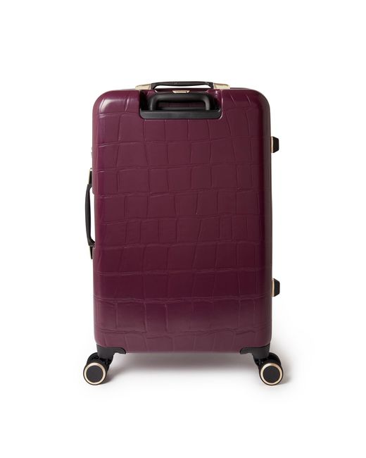 Ted Baker Purple Icon Case Croc Medium Suitcase