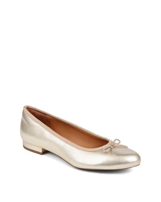 Jones Bootmaker Natural Soleil Leather Low Ballet Shoes