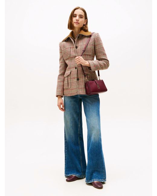 Tommy Hilfiger Purple Leather Mary Jane Ballerinas