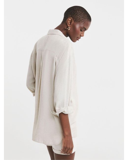 JD Williams Natural Relaxed Linen Mix Shirt