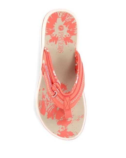 Pavers Pink Touch Fastening Toe Post Sandals