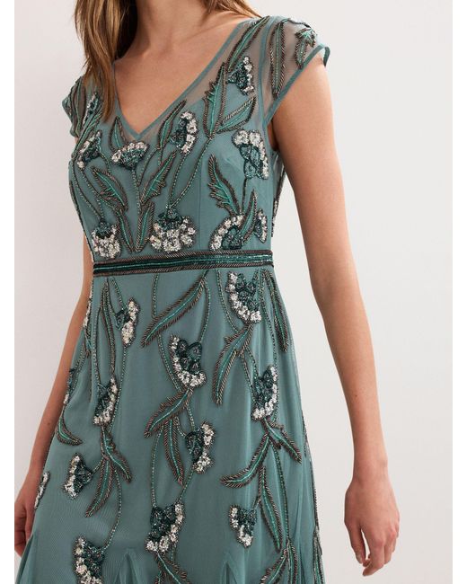 Phase Eight Green Evonne Beaded Dress