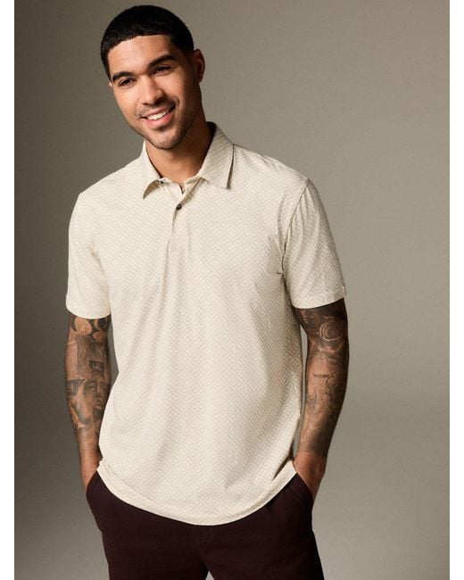 Next Brown Short Sleeve Print Polo Shirt for men