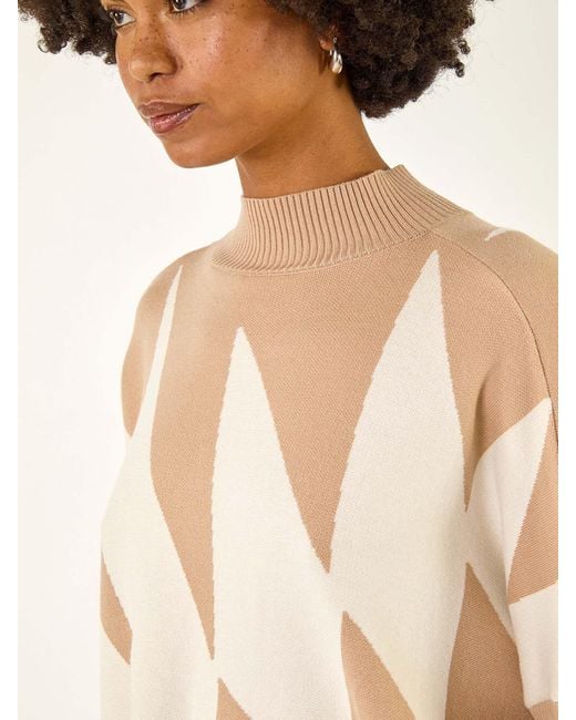 Roman Blue Geometric Plaid Knit Poncho