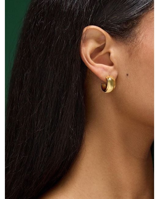 Accessorize Metallic Stainless Steel Mini Chunky Hoop Earrings