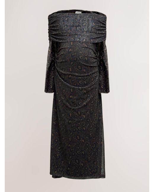 Next Women's Black Maternity Mesh Bardot Dress