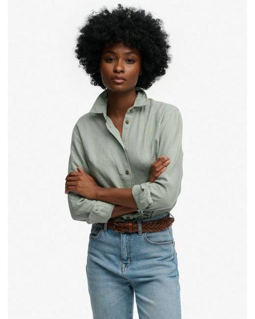 Superdry Green Premium Boyfriend Shirt